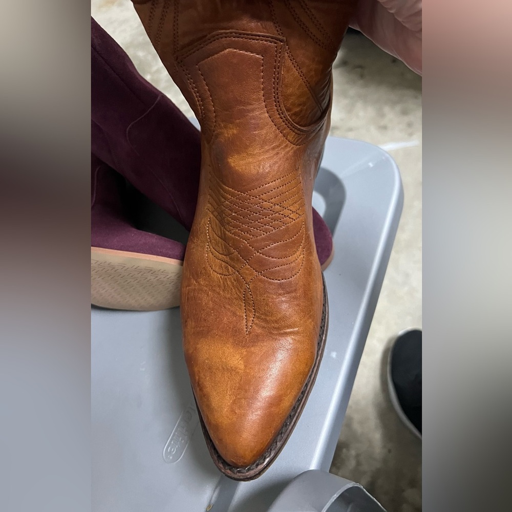 Frye Brown Leather Cowboy Boots - Picture 7 of 13